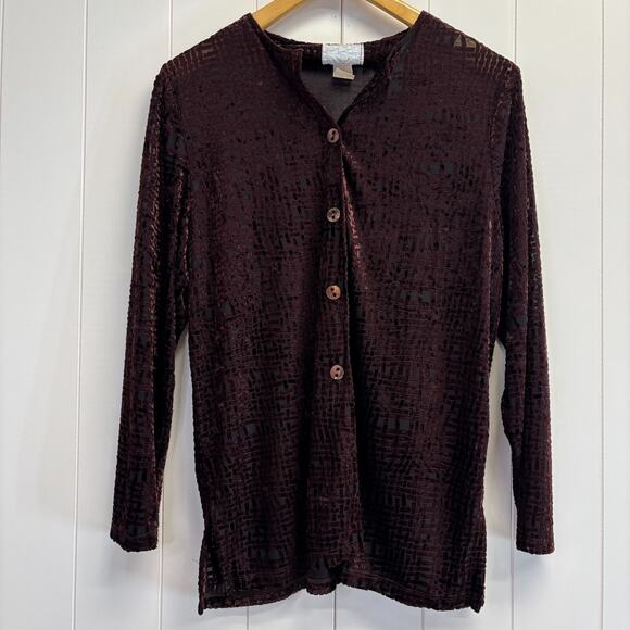 Vintage Hanky Panky Burnout Velvet Slip Dress & Jacket Set Size L Whimsigoth - Picture 9 of 15